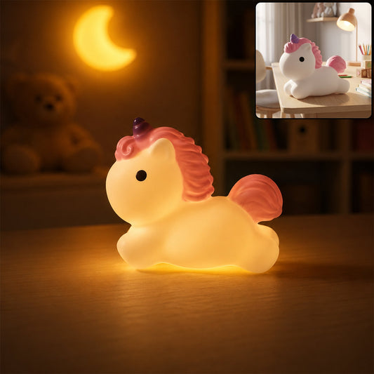Unicorn LED Night Light – Cute Silicone Bedside Lamp for Kids