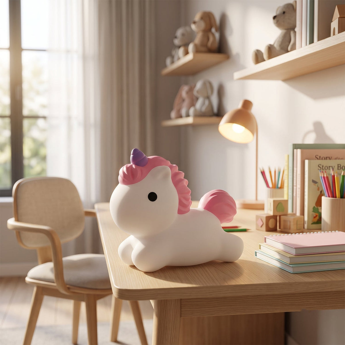 Unicorn LED Night Light – Cute Silicone Bedside Lamp for Kids