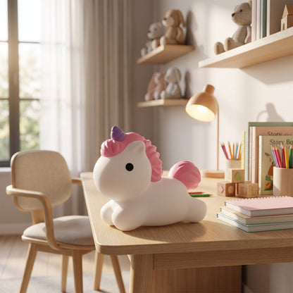 Unicorn LED Night Light – Cute Silicone Bedside Lamp for Kids