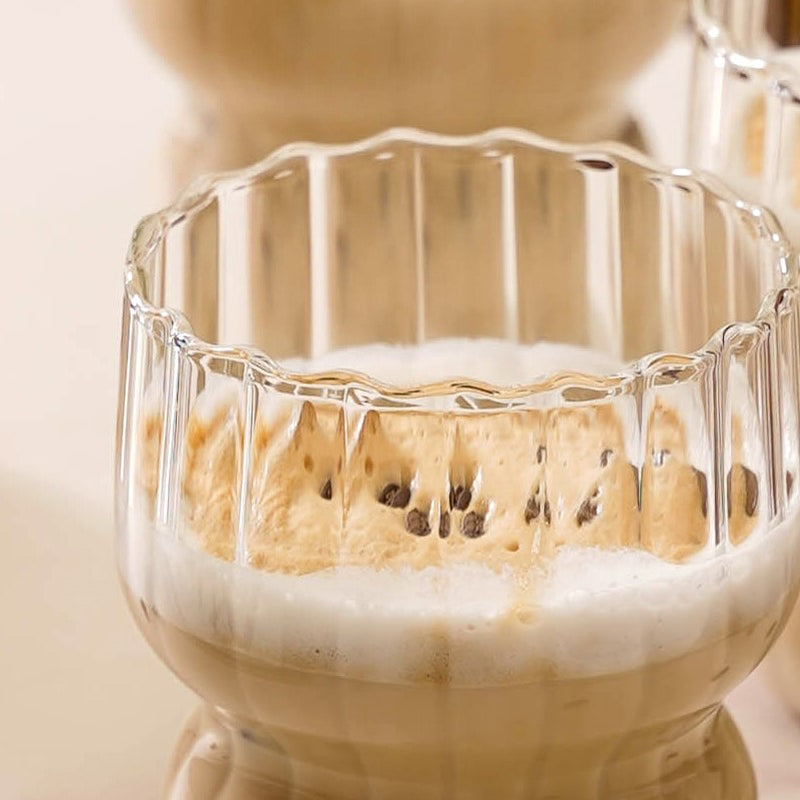 Contemporary Ribbed Glass Tumbler Set of 4 (300ml)