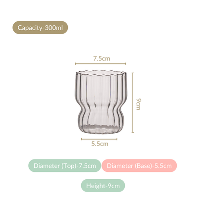 Contemporary Ribbed Glass Tumbler Set of 4 (300ml)